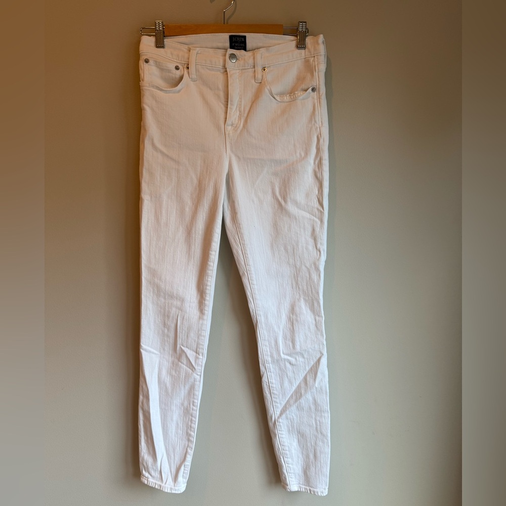J. Crew Women's 9” Mid Rise White Skinny Jeans Size 29‎ Tall